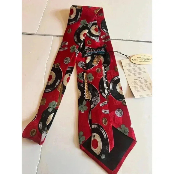 Elvis Presley Collections Mens Neck Tie Good Luck Charm Italian Silk Superba NWT - Picture 4 of 7